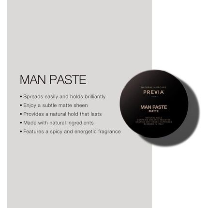 Previa Man Paste Matte Natural Hold With Organic Absinthe
