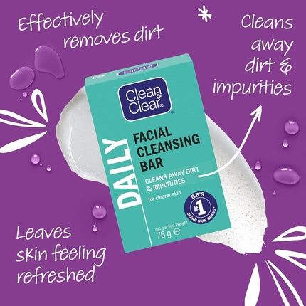 Clean & Clear Facial Cleansing Bar 75G - Image 3