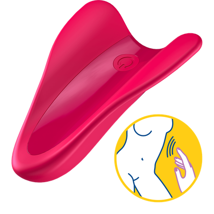 Satisfyer High Fly Finger Vibrator With Rechargeable Battery Silicone 7Cm Pink