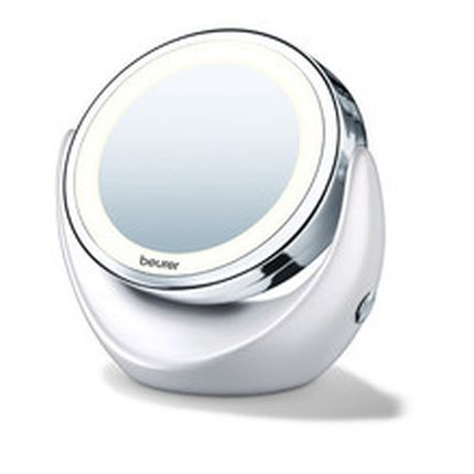 Beurer Bs49 Illuminated Vanity Mirror Rotatable Make-Up Mirror With Normal And 5X Magnification Battery Operated Led Cosmetic Mirror Ideal For Make-Up Or Shaving