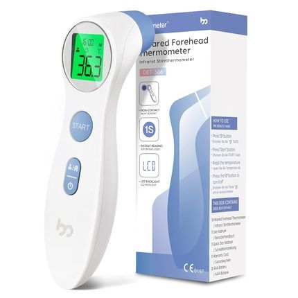 Forehead Thermometer For Adults Kids Non Contact Infrared Digital Baby Body Temperature White