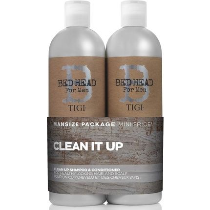 Bed Head For Men By Tigi Clean Up Shampoo And Conditioner Set 2X750Ml