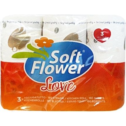 Flower Soft Soft Flower 3 Paper Towels Decorated Love As3L