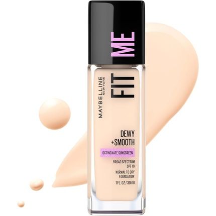 Maybelline Fit Me Dewy + Smooth Foundation Fair Porcelain 1 Fl Oz 30Ml
