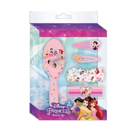 Princess Beauty Set With 1 Brush, 2 Hairpins, 4 Hair Ties, And 1 Fabric Hair Tie - Multicolor Inspired By Princesses - Original Product Designed In Spain - Image 3