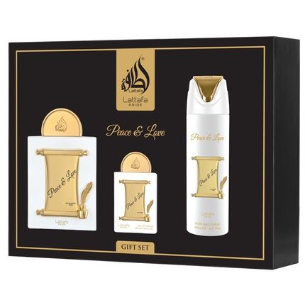 Lattafa Pride Peace & Love Giftset Eau De Parfum 100Ml + 20Ml + Deodorant 200Ml Unisex Fragnance