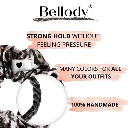 Bellody Velvet Scrunchies Strong Hold Exclusive Colors 1 Piece Wild Leo Leopard Hair Scrunchie - Image 3