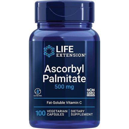 Life Extension Ascorbyl Palmitate 500Mg 100 Vegan Capsules Soy-Free Gluten-Free