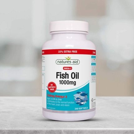 Natures Aid Fish Oil 1000Mg Omega 3 180Mg Epa 120Mg Dha 240 Softgels - Pack Of 240