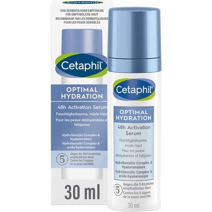 Cetaphil Optimal Hydration 48H Activation Serum 30Ml For Dehydrated Tired Facial Skin Strengthens Skin Barrier And Soothes Skin With Glycerin Sunflower Oil Shea Butter & Hyaluronic Acid