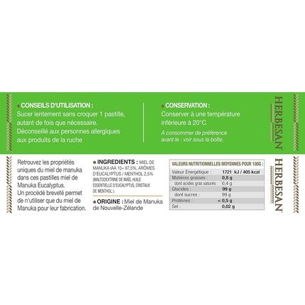 8 Pastilles Gorge 97.5% Manuka Honey With Eucalyptus Flavor
