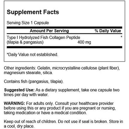 Swanson Marine Collagen Hydrolyzed Peptide Fish Collagen 60 Capsules - Image 3