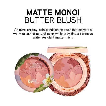 Physicians Formula Mattes Monoi Butter Rouge Natural Matte Cream Blush With Murumuru Butter, Cupuacu Butter, Tucuma Butter And Tahitian Monoi Butter Mauvy Mattes