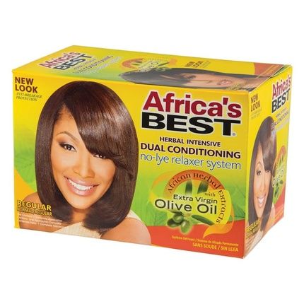 Africa'S Best No-Lye Relaxer Kit Dual Conditioning Herbal Intensive Superior Straightening For Normal Hair Textures