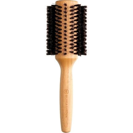 Olivia Garden Bamboo Touch Brush Eco-Conscious Round Bamboo Touch Blowout Hair Brush With 100% Boar Bristles 40Mm