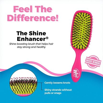 Wet Brush Shine Enhancer Brush With Soft Intelliflex And Natural Boar Bristles Pink