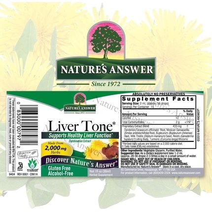 Nature'S Answer Liver Tone Alcohol Free 1 Fluid Ounce Promotes Healthy Liver Function Natural Cleanser & Detoxifier Support Overall Health