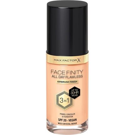 Max Factor Facefinity 3-In-1 All Day Flawless Foundation Spf 20 Crystal Beige