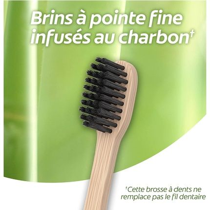 Colgate Soft Bamboo Toothbrush With Charcoal Infused Bristles For Sensitive Teeth - Biodegradable Bamboo Handle - 100% Natural - Promotes Good Dental Health - Image 3