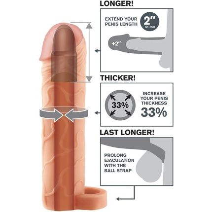 Fantasy X-Tensions Perfect 2 Inch Penis Extension With Ball Strap - Image 3