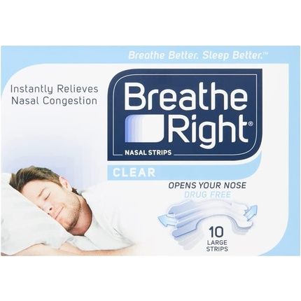 Breathe Right Nasal Strips Clear Large - Pack Of 10