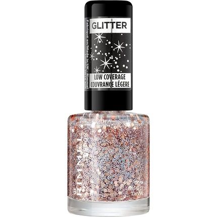 Rimmel London Glitter Nail Polish Top Coat Disco Diva 8Ml