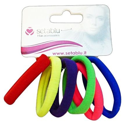 Setablu Elastico Capelli Fermacoda Piccolo Colorato 6 Pezzi Assortiti