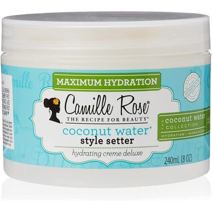 Camille Rose Coconut Water Style Setter 240Ml Tropical Cream Hair Gel For Coily, Curly, Wavy Hair