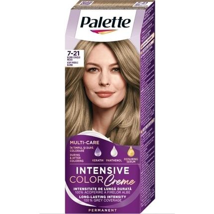 Hair Dye Palette Intensive Color Creme 7-21 Ashy Middle Blonde Permanent
