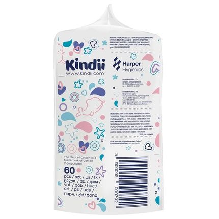 Kindii Pure Baby Pads 100% Cotton Large Square Pads For Sensitive Skin Replaces Wet Wipes Soft Smooth Edges No Fraying - Image 3