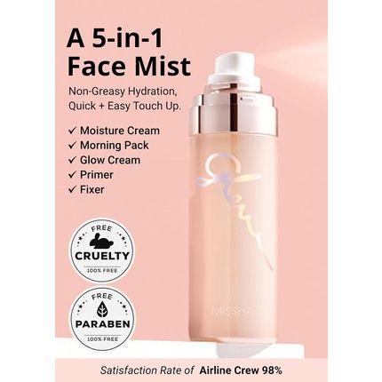 Missha Glow Skin Balm To Go Mist 4-In-1 Hydrating Refreshing Makeup-Enhancing Portable Dewy Glow Spray - Image 3
