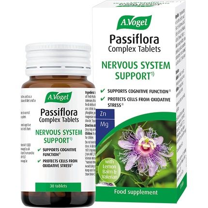 A.Vogel Passiflora Complex Tablets For Relaxation With Passion Flower, Valerian Root, Lemon Balm, Magnesium, And Zinc
