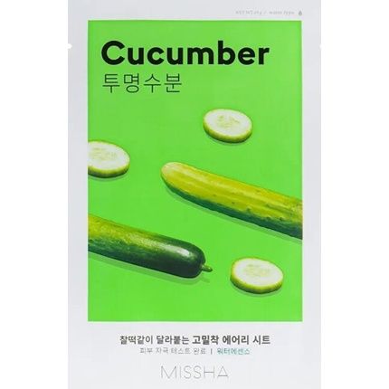 Missha Airy Fit Cucumber Sheet Mask Moisturizing Face Mask With Cucumber Extract 19G