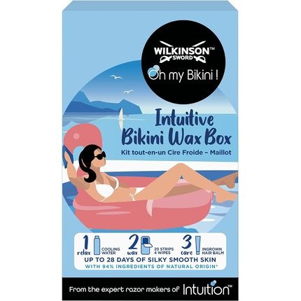 Wilkinson Sword Intuition Bikini Wax Kit For Women 3 Step Hair Removal Kit