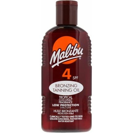 Malibu Sun Spf 4 Bronzing Tanning Oil Water Resistant Coconut Scented 200Ml
