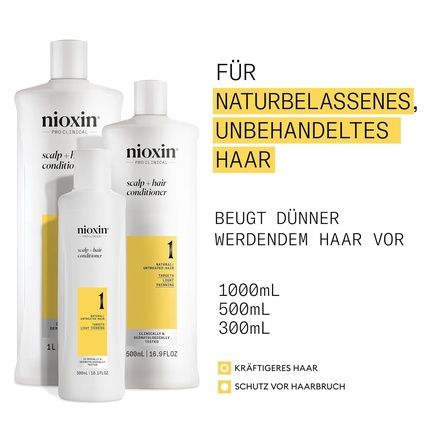 Nioxin Scalp + Hair System 1 Conditioner With Biotin, Caffeine & Niacinamide 300Ml