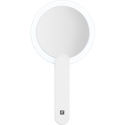 Zwilling 10X Magnification Rechargeable Led Cosmetic Mirror With 360Deg Rotating Handle White