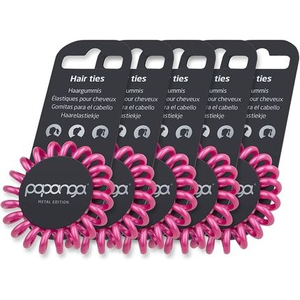 Papanga Spiral Hair Elastics, Metal Edition, Size: Small, Color: Metallic
