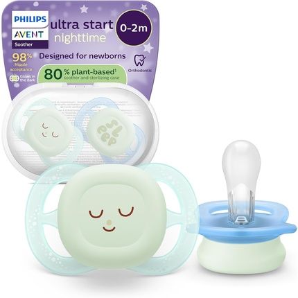Philips Avent Ultra Start Nighttime Soothers Orthodontic Design For Newborns
