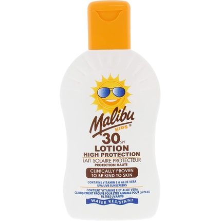 Malibu Kids Spf 30 Lotion High Protection Sun Cream With Vitamin E And Aloe Vera 200Ml