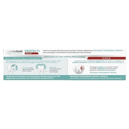 Mentadent Professional Gum Protect+ Toothpaste Fights The Causes Of Gum Inflammation With Biocompatible Minerals And Zinc 75Ml Gengive