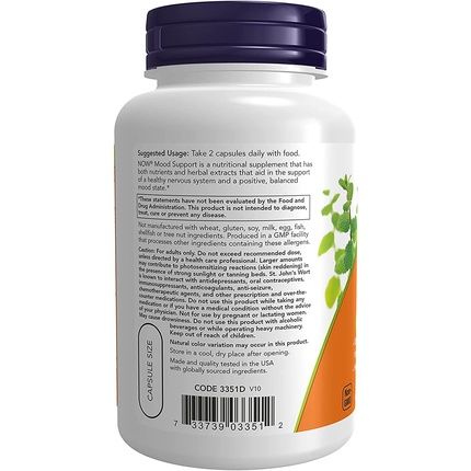 Now Mood Support With St. John'S Wort Nutrient And Herbal Extracts 90 Veg Capsules - Image 3