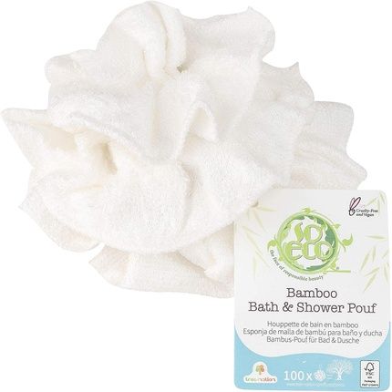 So Eco Bamboo Bath & Shower Pouf White One Size