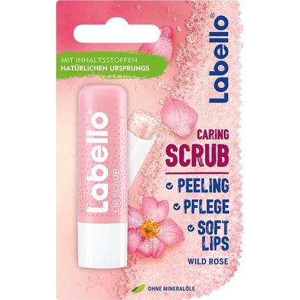 Labello Lip Scrub Wild Rose 5.5Ml With Natural Scrub Particles And Vitamin E