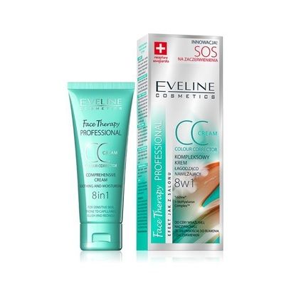 Eveline Sos Cc Cream 8 In 1 Comprehensive Soothing And Moisturizing Cream For Sensitive And Capillary Skin 30Ml