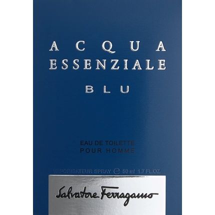 Salvatore Ferragamo Acqua Essenziale Blu Eau De Toilette Spray For Men 1.7Oz Cedar Lavender Lemon