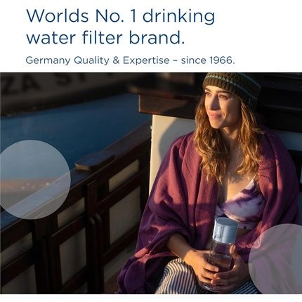 Brita Water Filter Bottle Model Vital Apricot 600Ml Including 2 Microdisc Filters - Practical Water Bottle With Water Filter For Travel Filters Chlorine & Bacteria When Drinking/Dishwasher Safe - Image 3