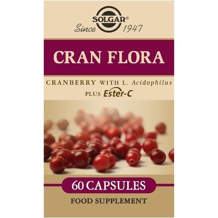 Solgar Cran Flora Cranberry Vegetable Capsules - Immune Support Fights Free Radicals Reduces Tiredness And Fatigue Vegan And Gluten-Free