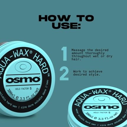 Osmo Aqua-Wax Hard Water Soluble Wax Firm Hold & Incredible Shine 100Ml - Image 3