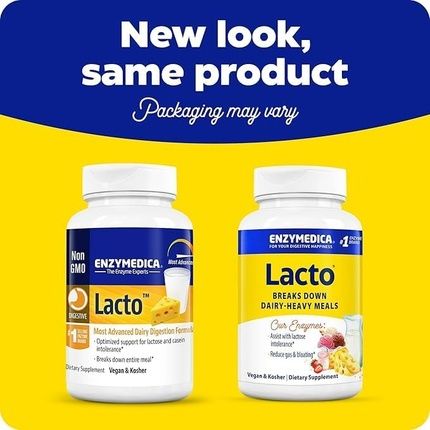 Enzymedica Lacto Maximum Strength Formula For Dairy Intolerance With Enzymes
